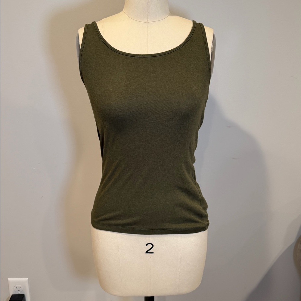 a new day Dark Green Slim Fit Tank Top